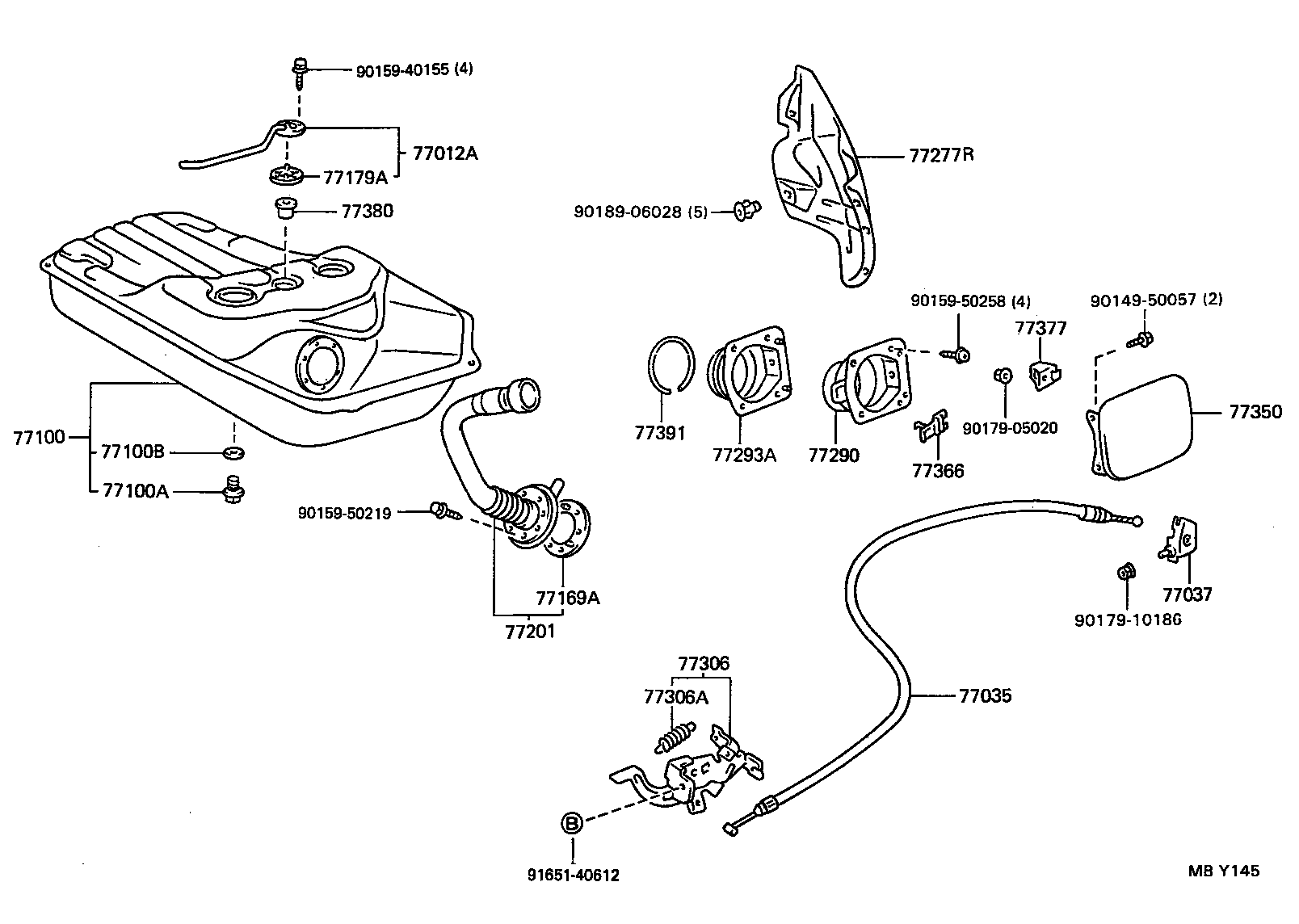 77279-12090 HOSE, FUEL, NO.2 (FOR FUEL RETURN TUBE) product image