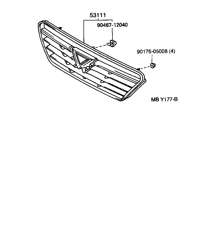 53101-32280 GRILLE, RADIATOR product image