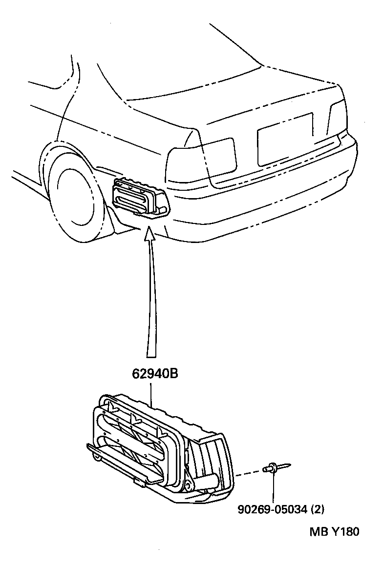 62940-32050 DUCT ASSY, QUARTER VENT, LH product image