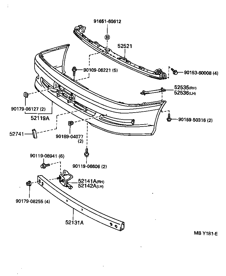 52521-32100 RETAINER, FRONT BUMPER, UPPER CENTER product image