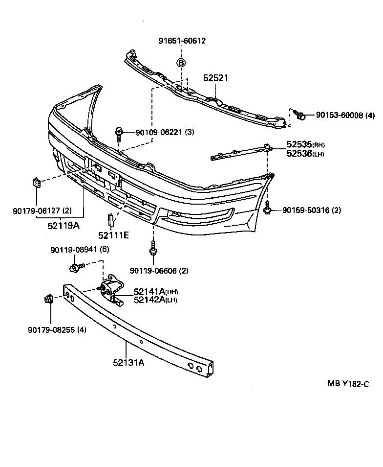 52521-32100 RETAINER, FRONT BUMPER, UPPER CENTER product image
