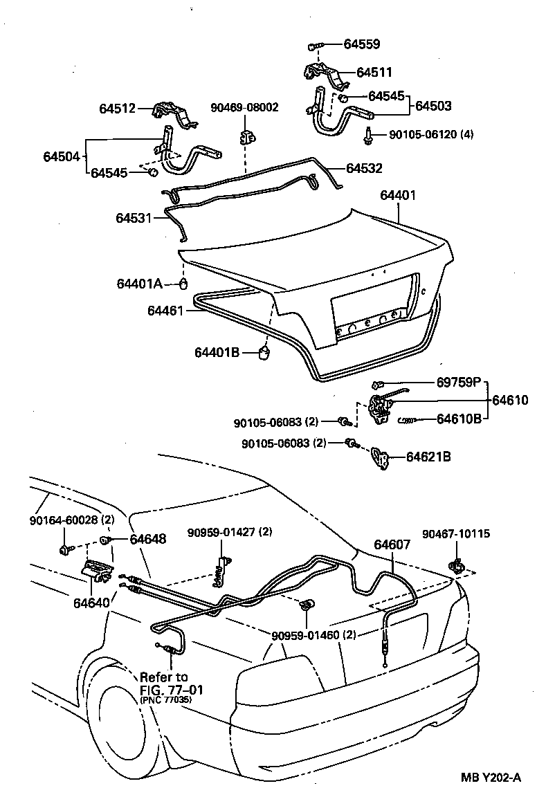 64532-32170 BAR, LUGGAGE DOOR HINGE TORSION, LH product image