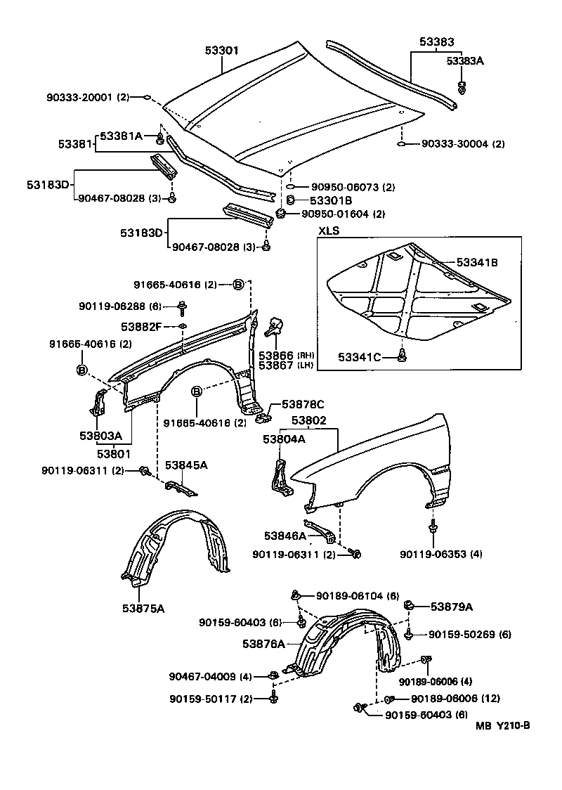 Toyota 53867-41010 SEAL, FRONT FENDER TO COWL SIDE, LH