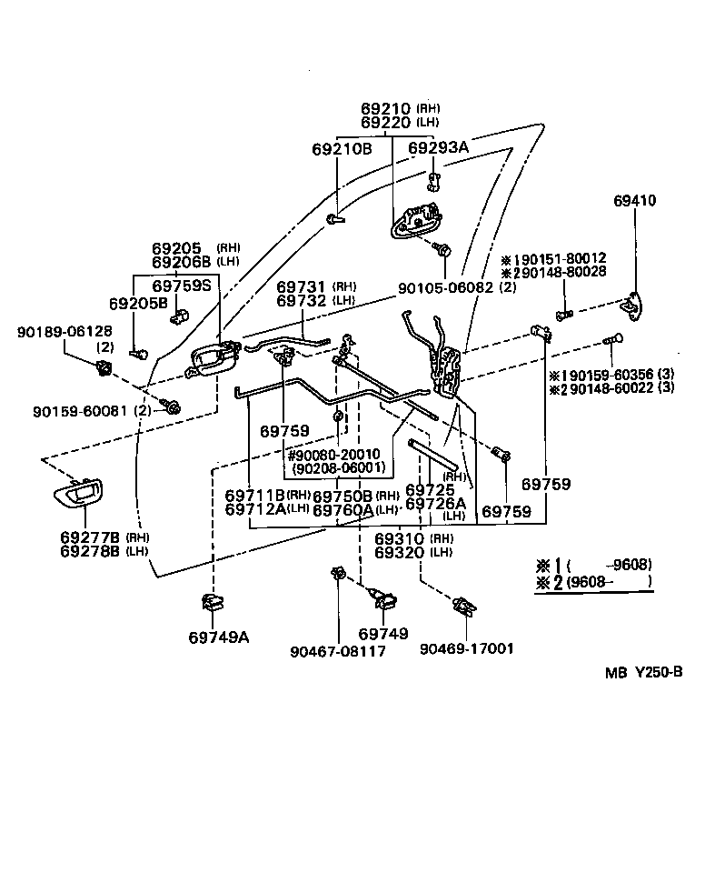 Toyota 69210-AC010-B2 HANDLE ASSY, FRONT DOOR, OUTSIDE RH