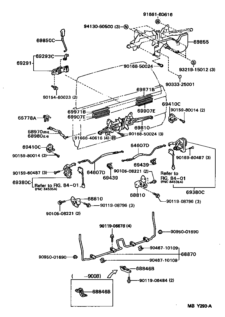 Toyota 68950-89102 STAY ASSY, BACK DOOR, RH
