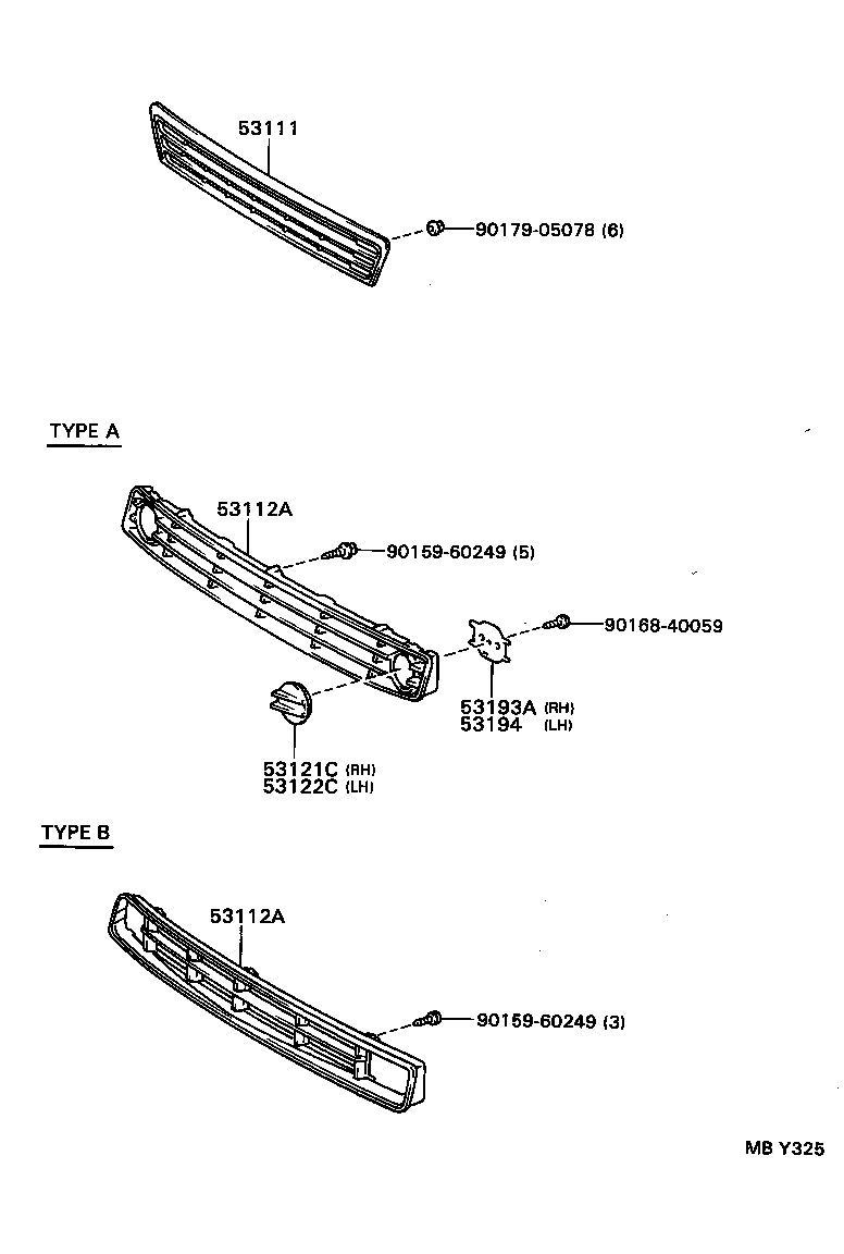 53112-33020 GRILLE, RADIATOR, LOWER product image