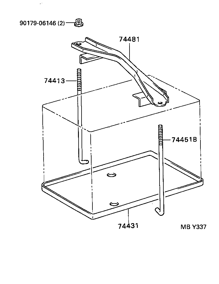 74404-16100 CLAMP, BATTERY HOLD DOWN product image