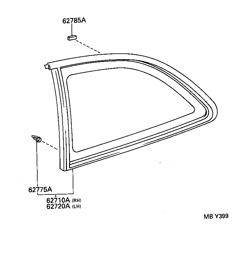 62775-16020 CLIP, QUARTER WINDOW product image