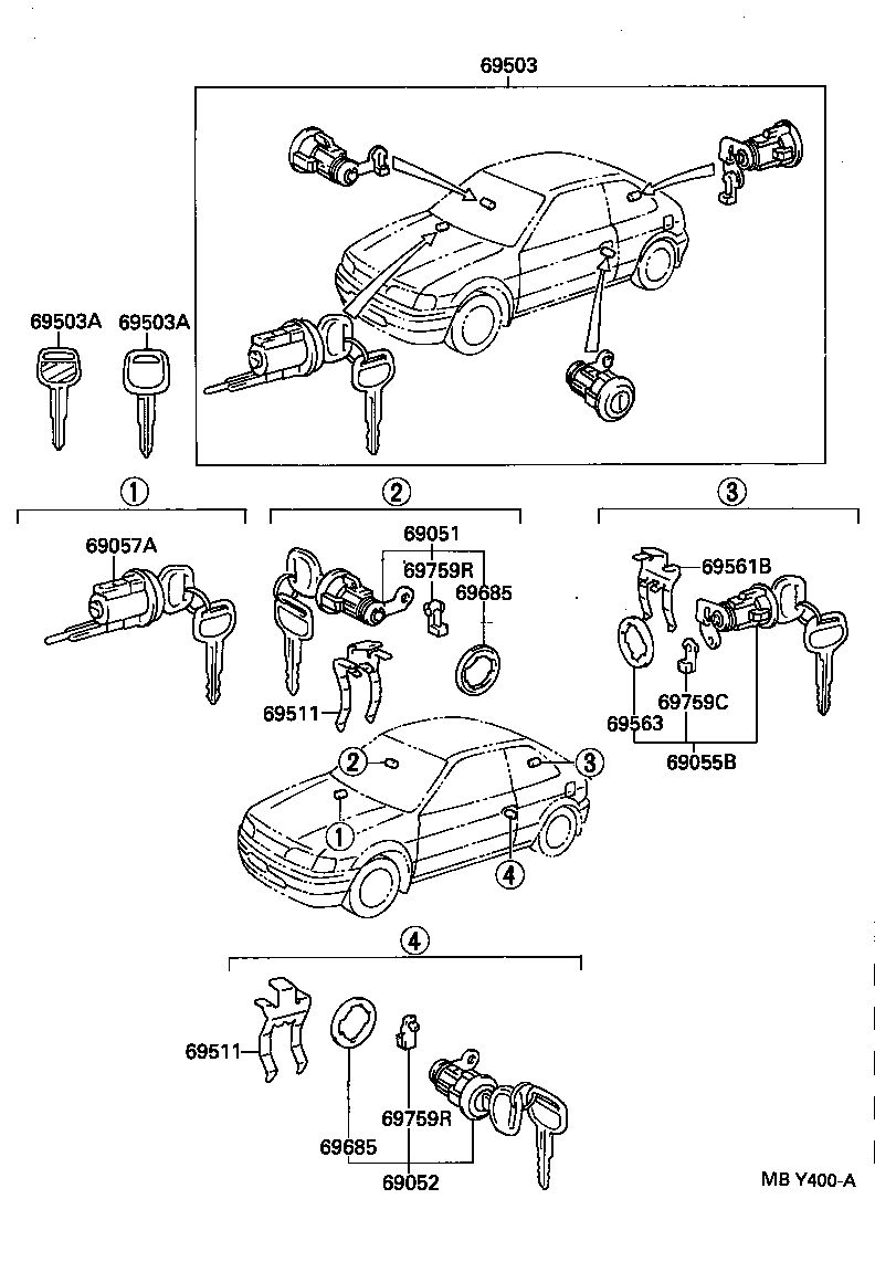69005-16870 CYLINDER SET, LOCK product image