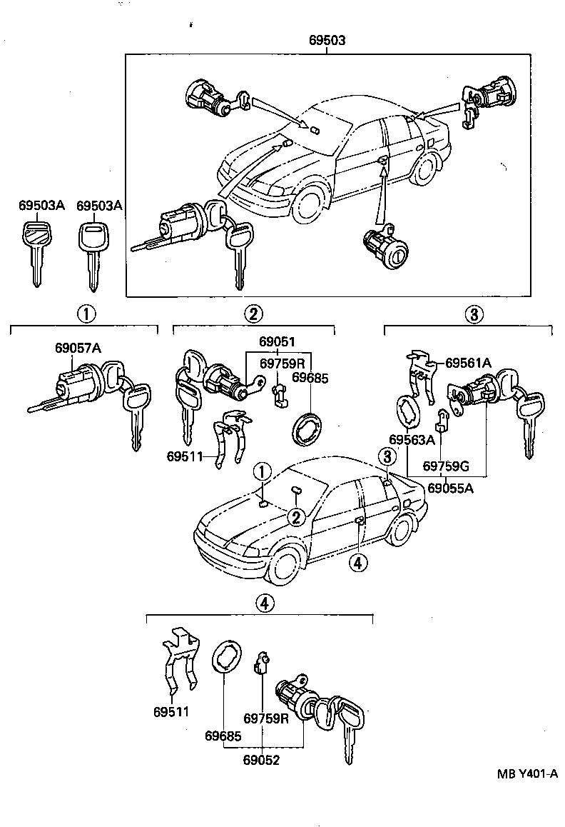69005-16870 CYLINDER SET, LOCK product image