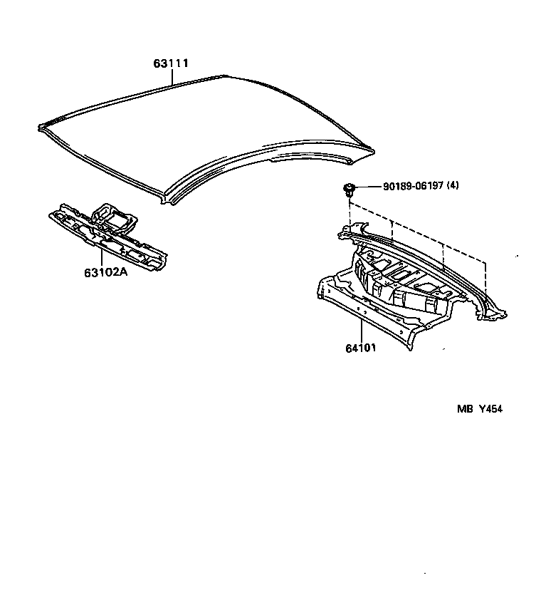 63241-20100 BRACKET, SLIDING ROOF HOUSING FRONT MOUNTING, RH product image