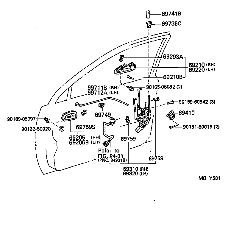 69040-12322 LOCK ASSY, FRONT DOOR, LH product image