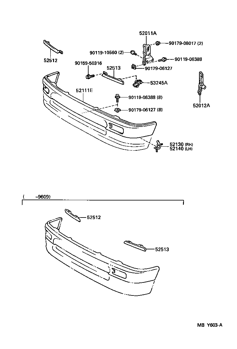 Toyota 52539-35010 RETAINER, FRONT BUMPER SIDE, NO.3 RH