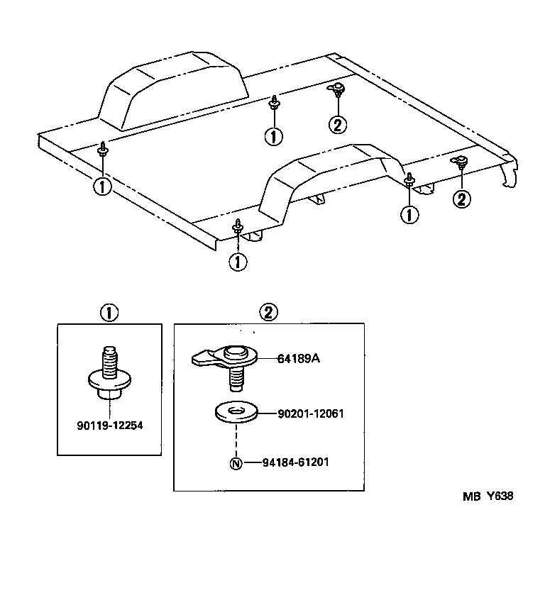 64189-35030 BOLT, REAR BODY MOUNTING product image