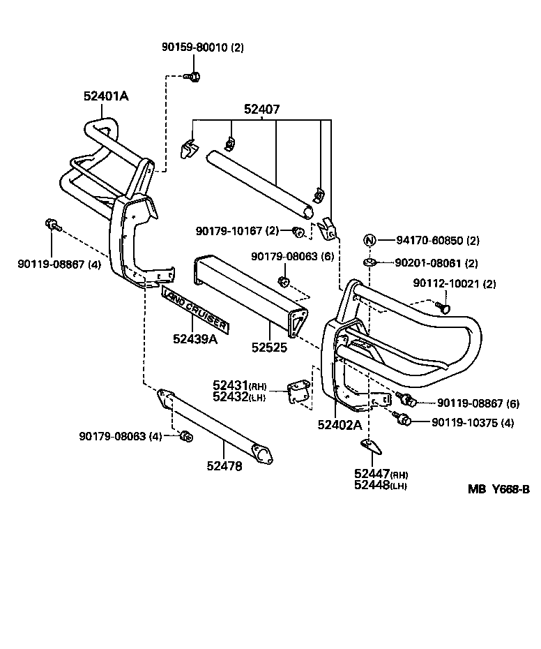 52147-60030 BRACKET, FRONT BUMPER, INNER product image