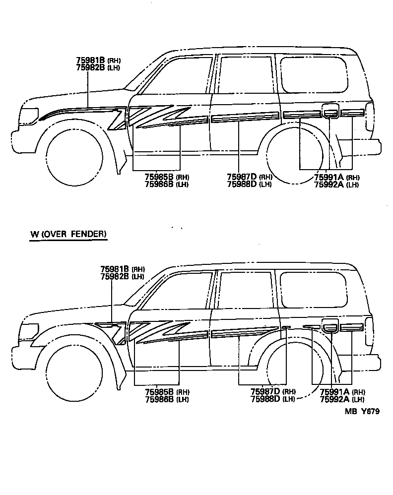 75981-60240 STRIPE, FENDER, RH product image