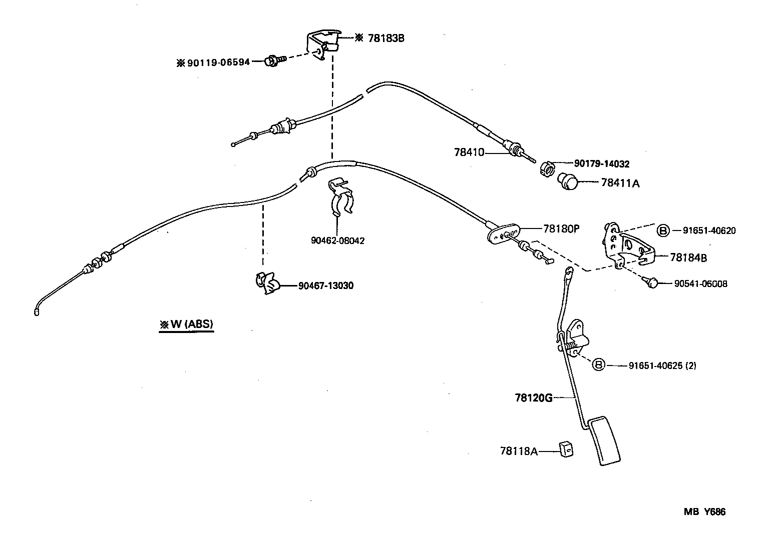 78184-60040 BRACKET, ACCELERATOR CONTROL CABLE product image