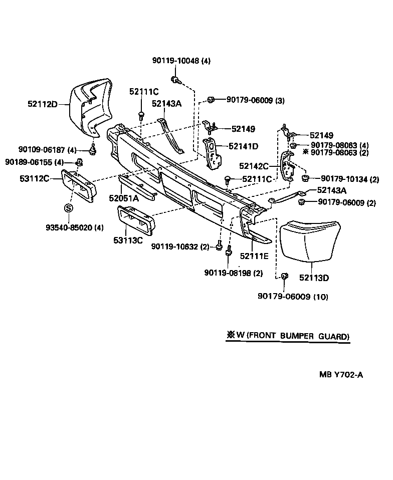 52102-60020 EXTENSION, FRONT BUMPER, RH product image