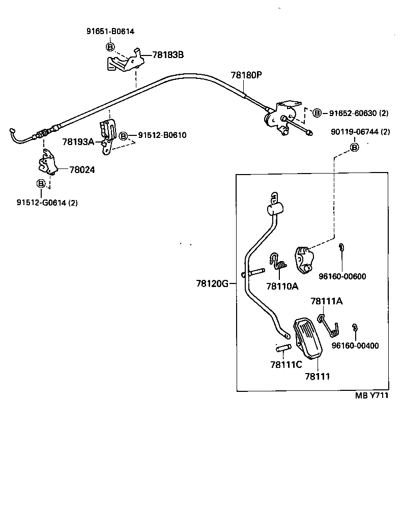 78183-20170 CLAMP, ACCELERATOR CONTROL CABLE product image