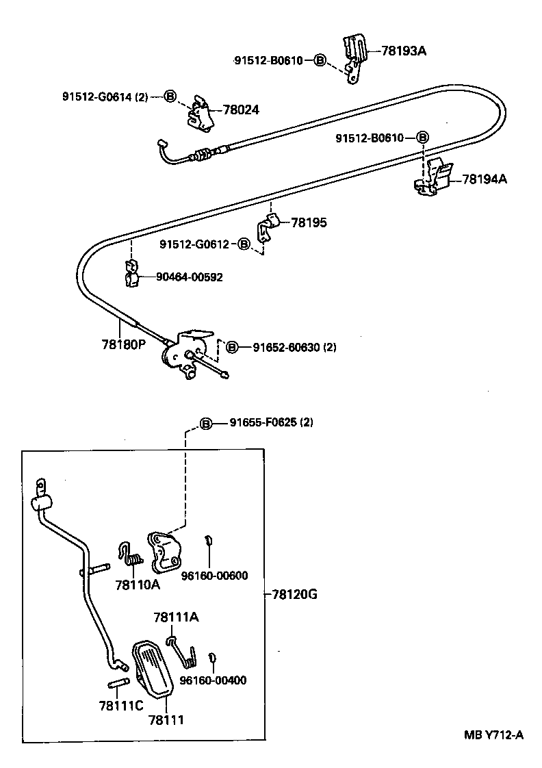 78183-20170 CLAMP, ACCELERATOR CONTROL CABLE product image