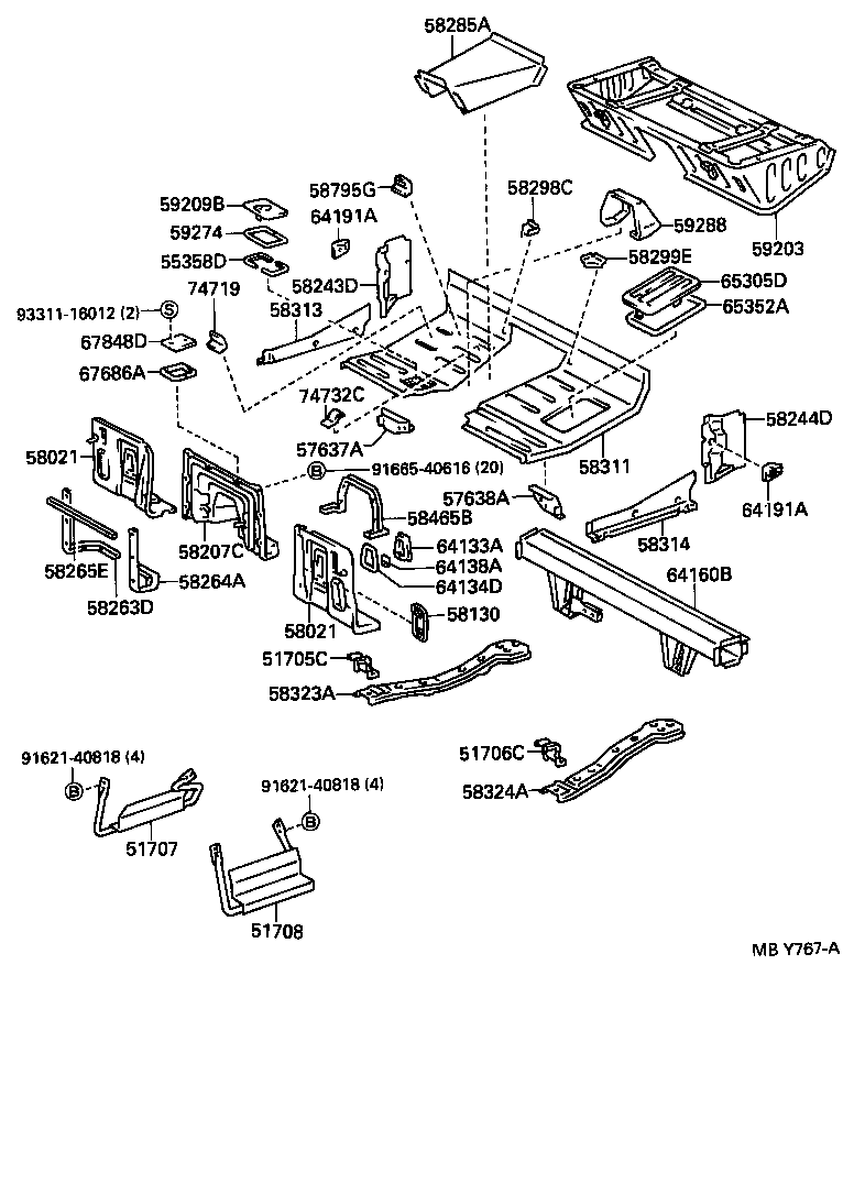 64025-37060 BRACKET SUB-ASSY, REAR MOUNTING, RH product image