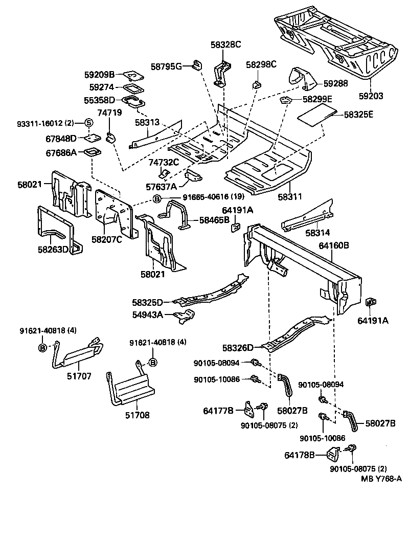 64025-37060 BRACKET SUB-ASSY, REAR MOUNTING, RH product image