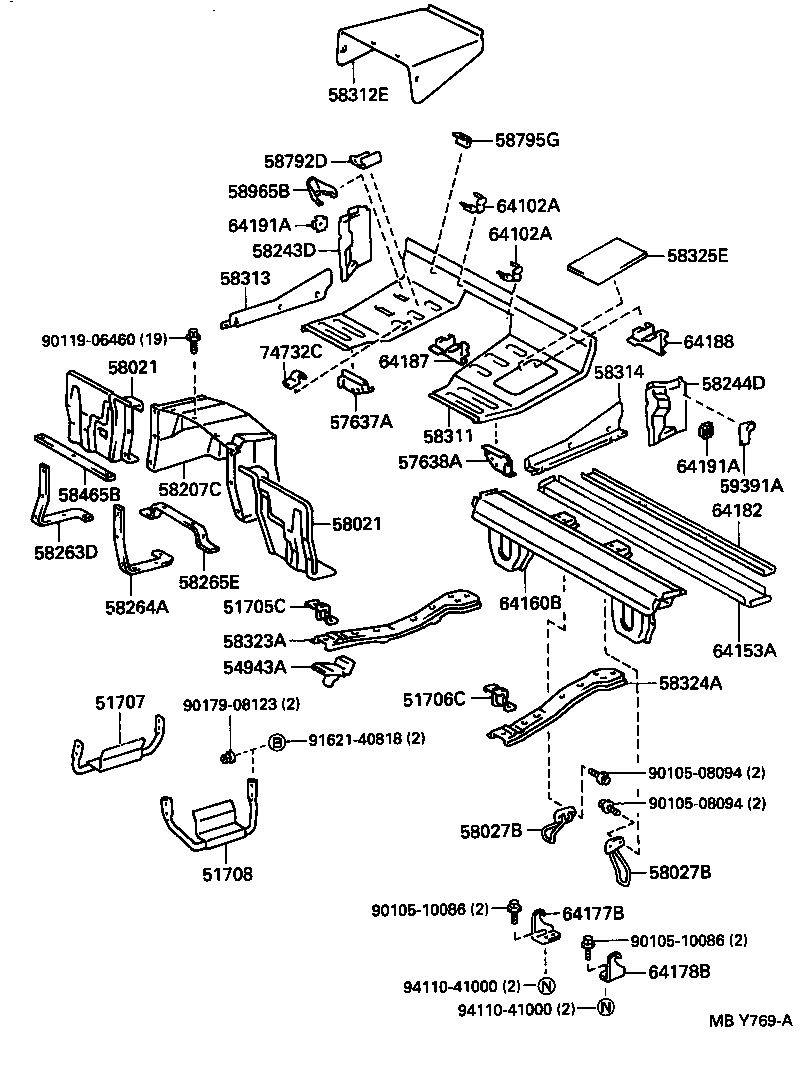 64025-37060 BRACKET SUB-ASSY, REAR MOUNTING, RH product image