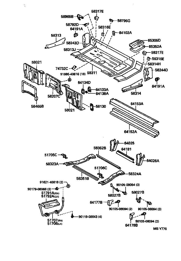 64025-37060 BRACKET SUB-ASSY, REAR MOUNTING, RH product image
