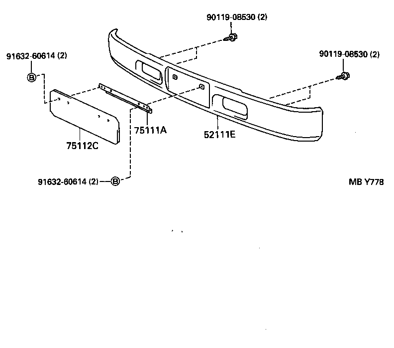 52082-37010 ARM, FRONT BUMPER, UPPER LH product image