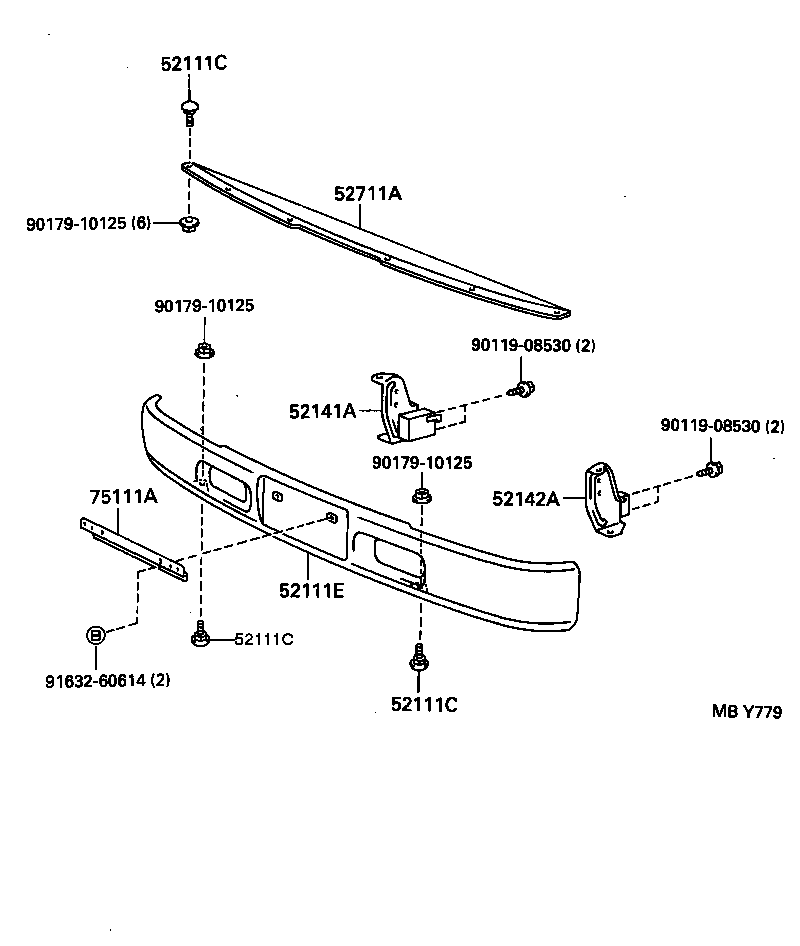 52082-37010 ARM, FRONT BUMPER, UPPER LH product image