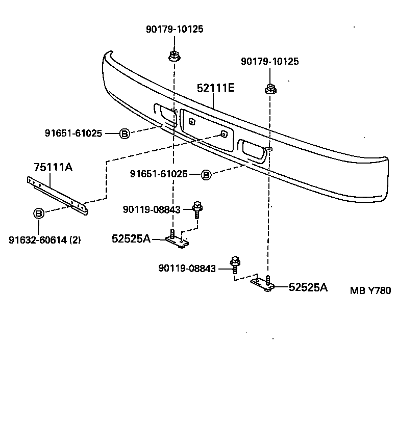 52082-37010 ARM, FRONT BUMPER, UPPER LH product image