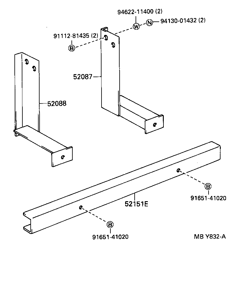 52087-37070 STAY SUB-ASSY, REAR BUMPER SIDE, RH product image