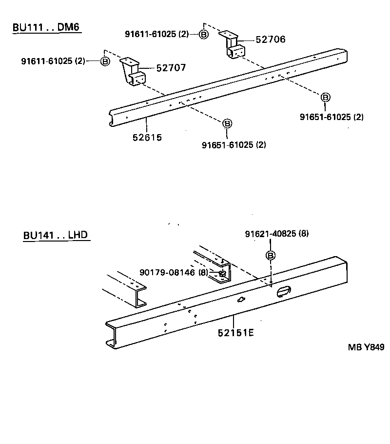 52151-92800 BAR, REAR BUMPER product image