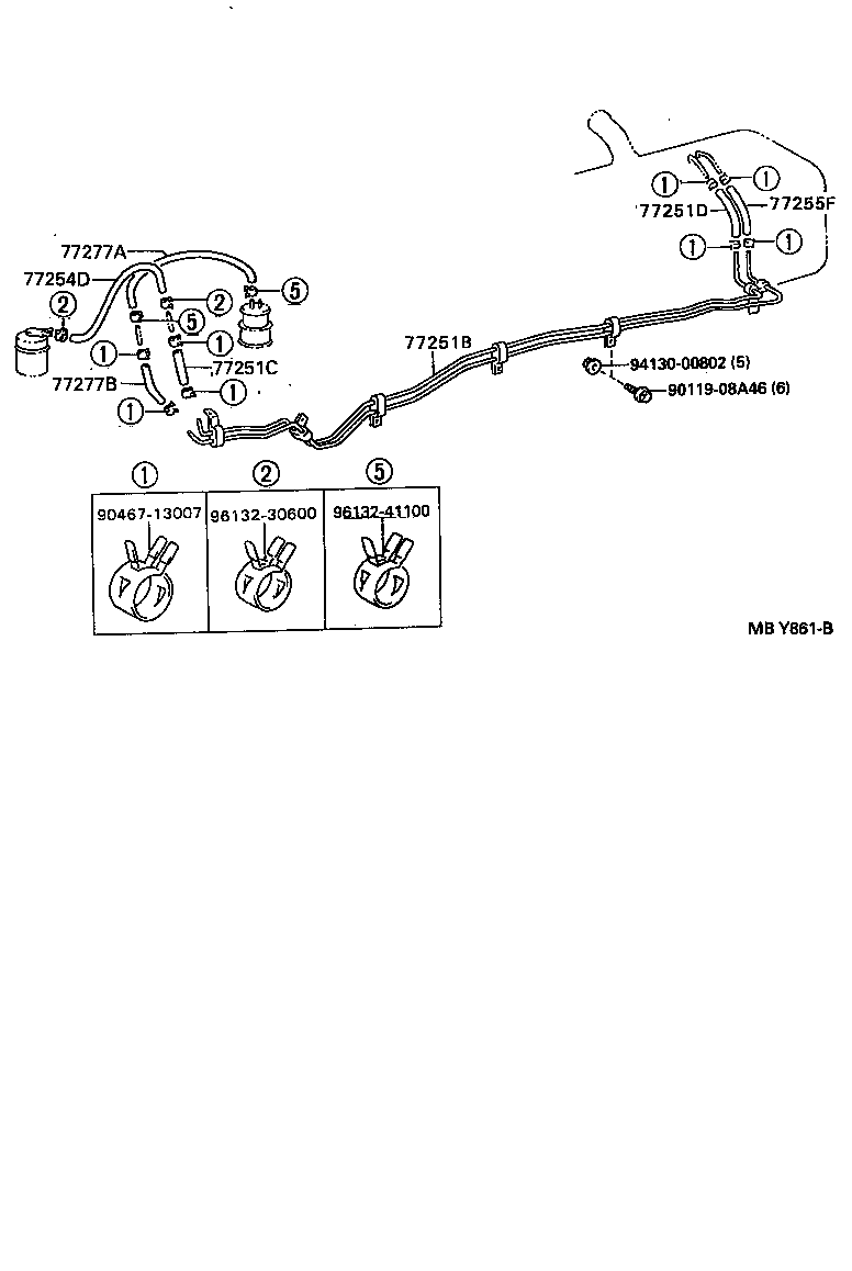 95333-10030 HOSE, FUEL, NO.1 (FOR FUEL MAIN NO.2 TUBE) product image