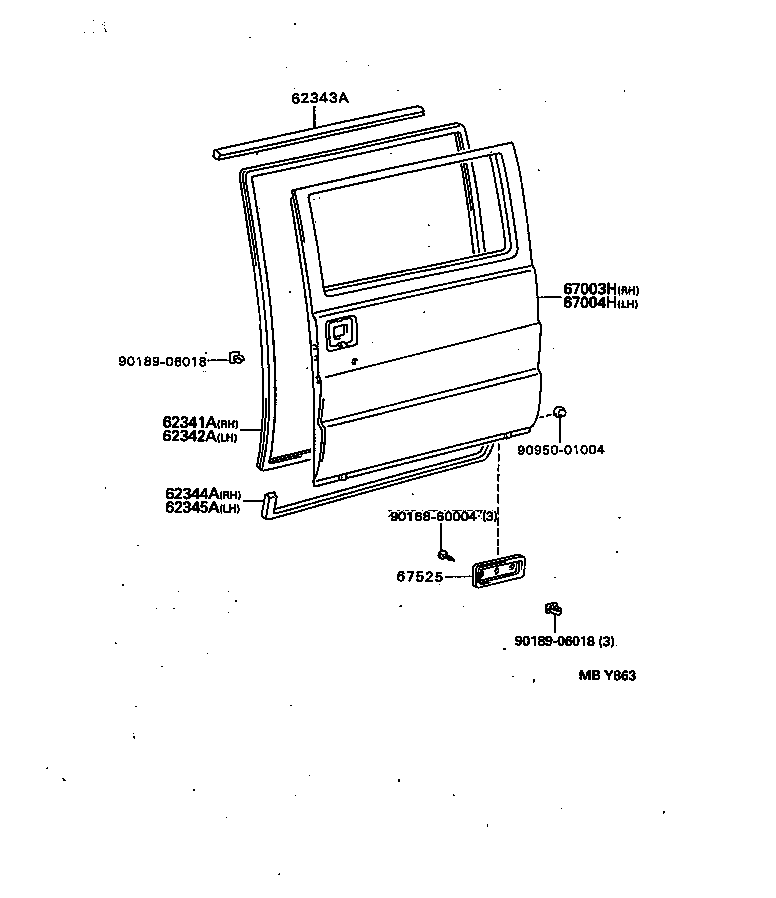 67004-37010 DOOR SUB-ASSY, SLIDE, LH product image