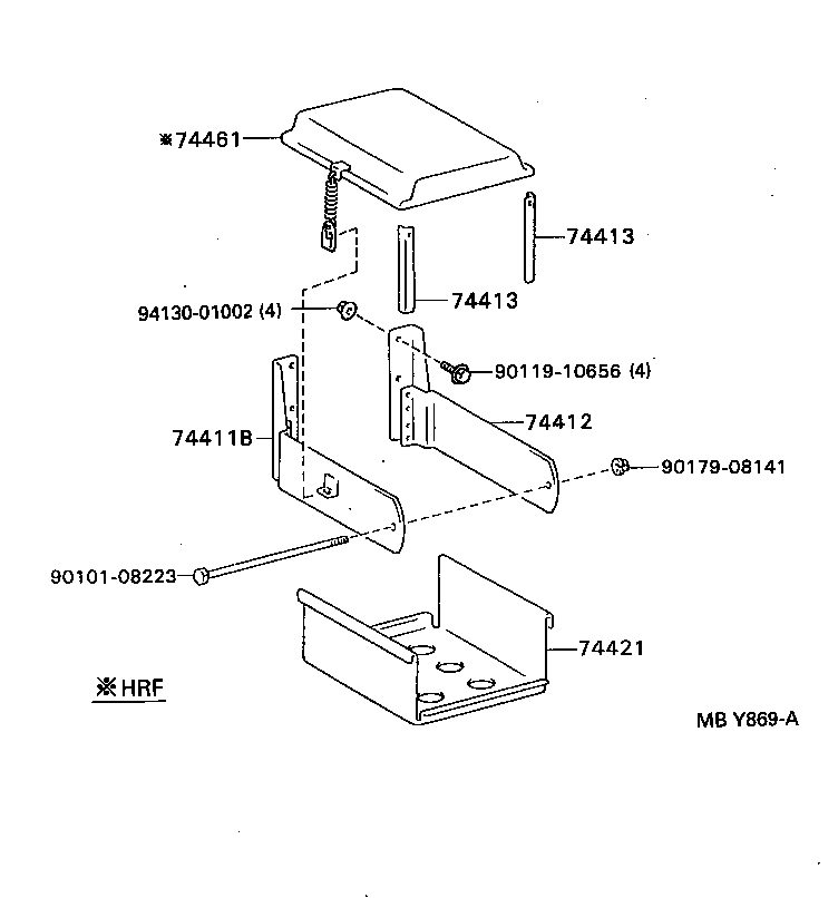 74411-37020 BRACKET, BATTERY, FRONT product image