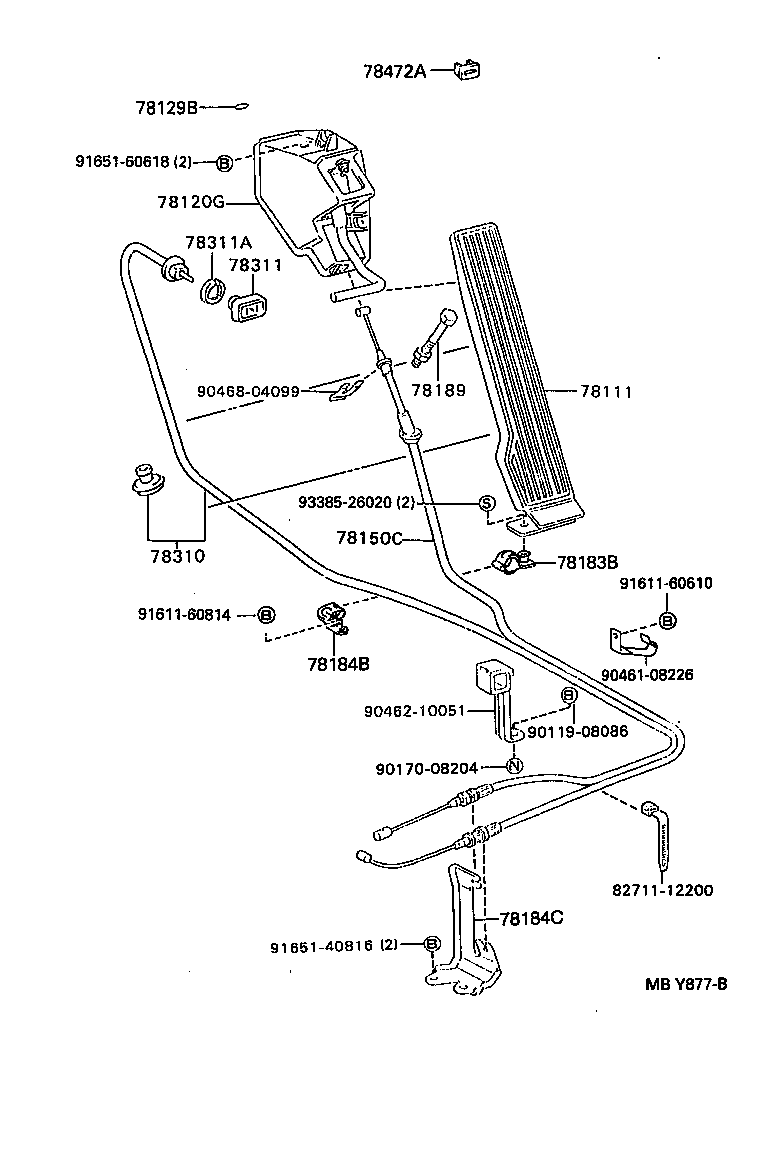 78183-37030 BRACKET, ACCELERATOR CONTROL CABLE product image