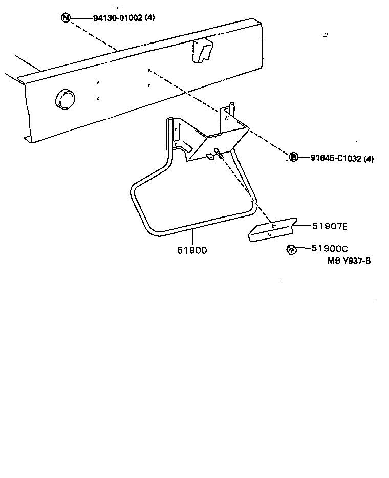 51908-37010 BRACKET SUB-ASSY, SPARE WHEEL CARRIER product image