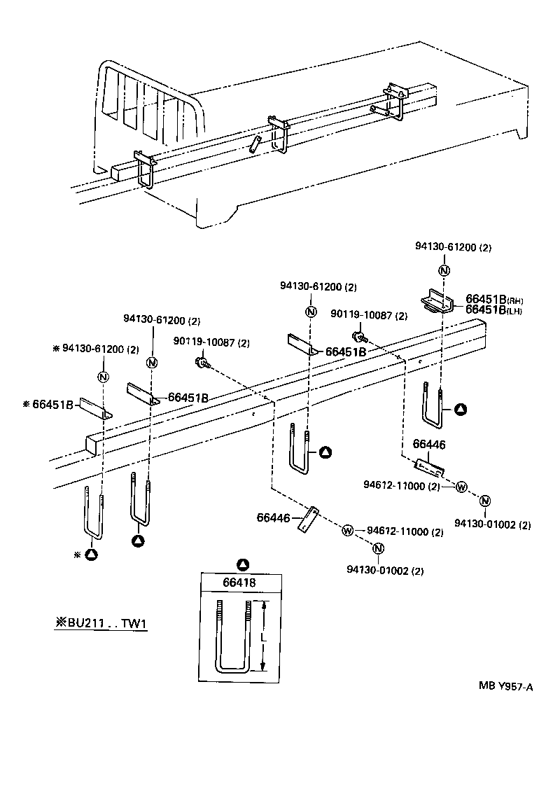 66446-92800 BRACE, FRAME FLOOR product image