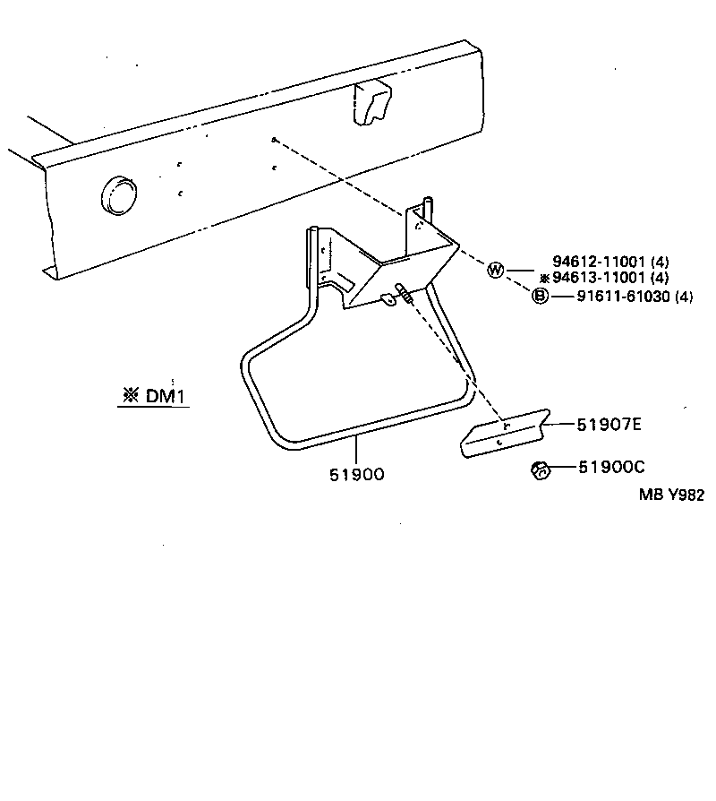 51900-36050 CARRIER ASSY, SPARE WHEEL product image