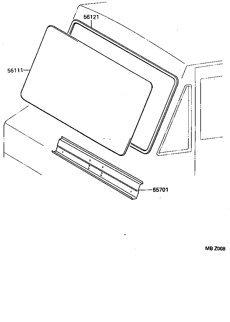 56121-25010 WEATHERSTRIP, WINDSHIELD product image