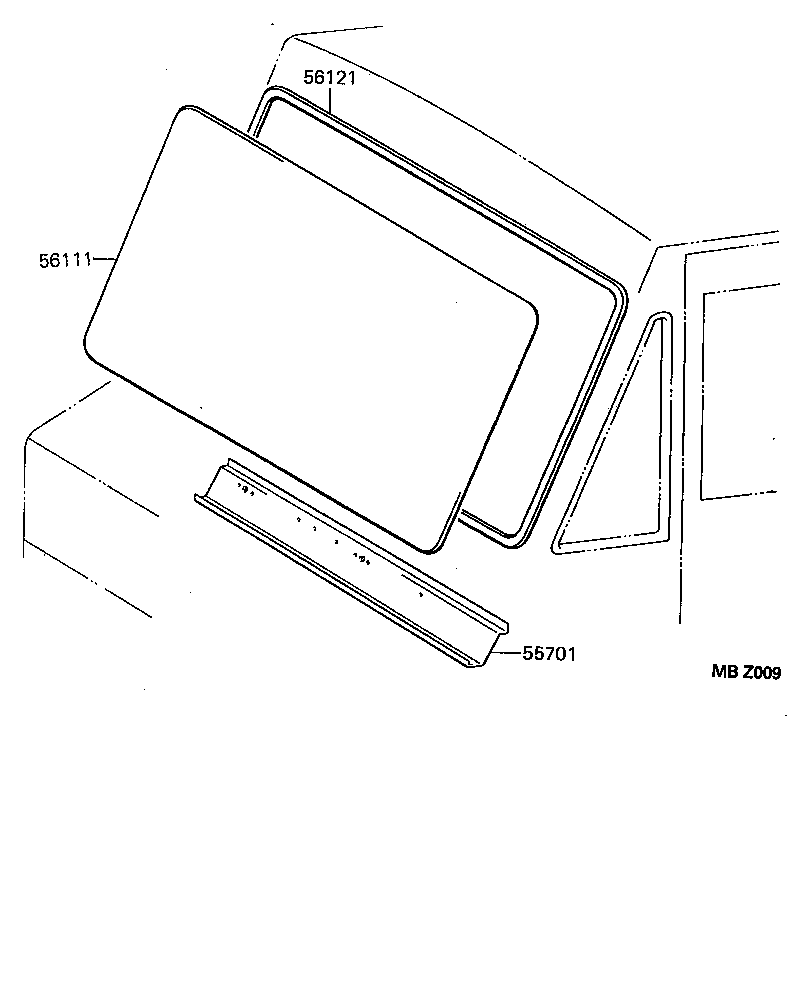 56121-25010 WEATHERSTRIP, WINDSHIELD product image