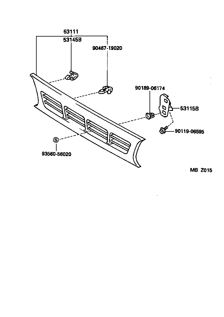 53101-25010-B1 GRILLE, RADIATOR product image