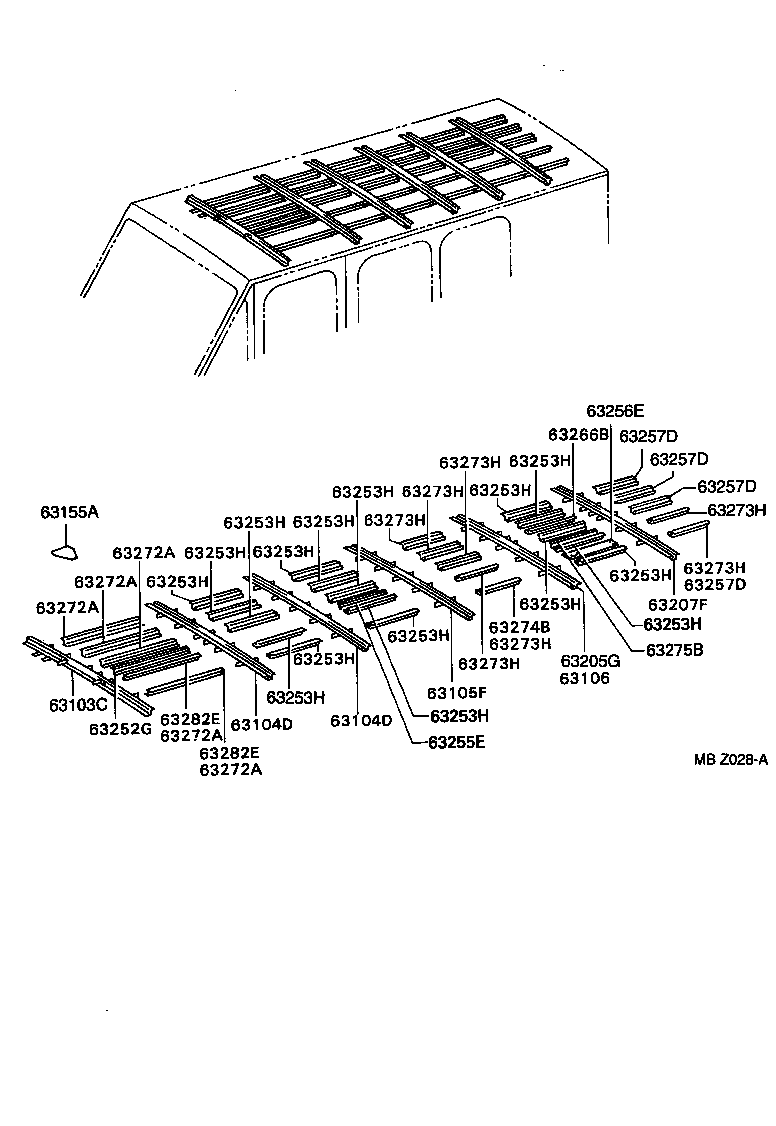 63103-25010 REINFORCEMENT SUB-ASSY, ROOF PANEL product image