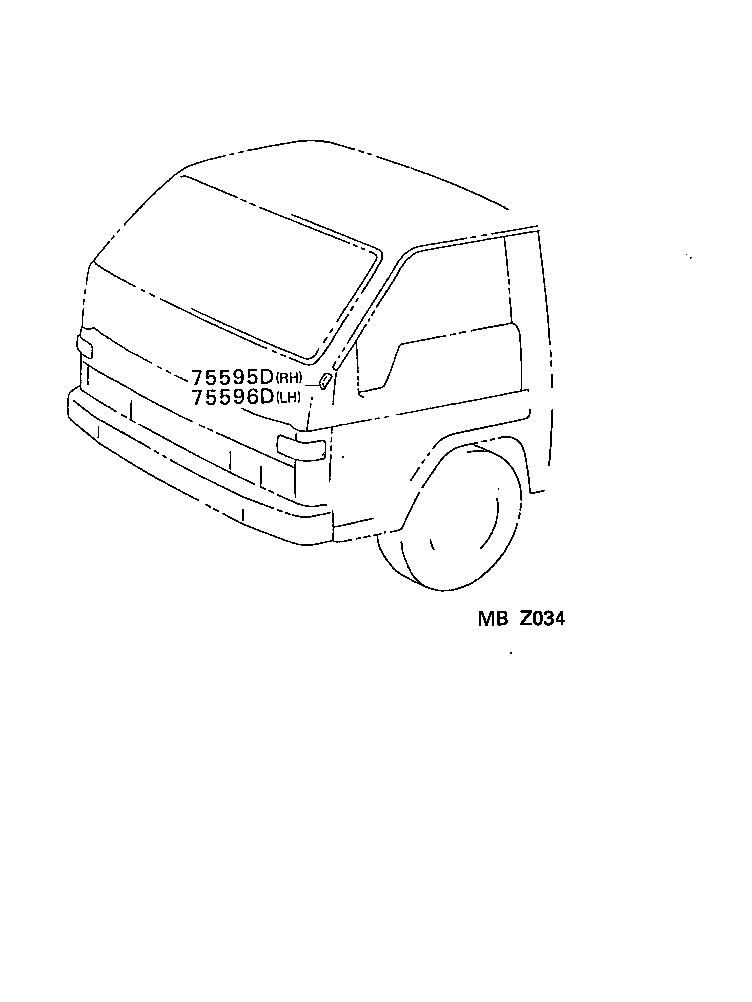 75596-37010 COVER, ROOF DRIP SIDE MOULDING, FRONT LH product image