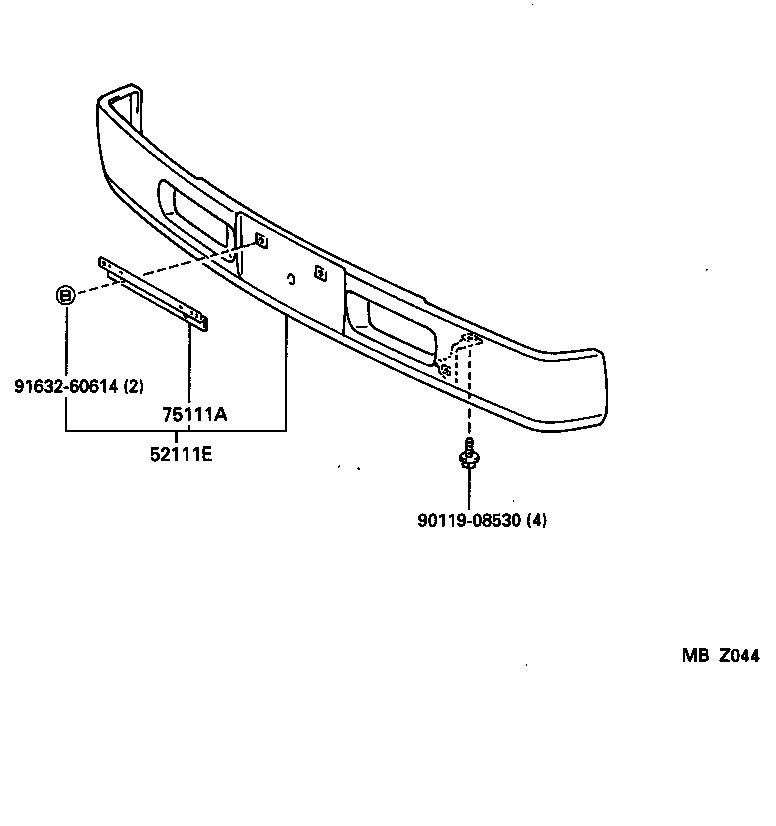 52082-25020 STAY SUB-ASSY, FRONT BUMPER, LH product image