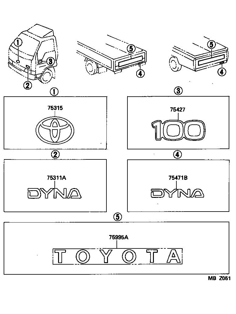 75471-37010 PLATE, REAR BODY NAME, NO.1 product image