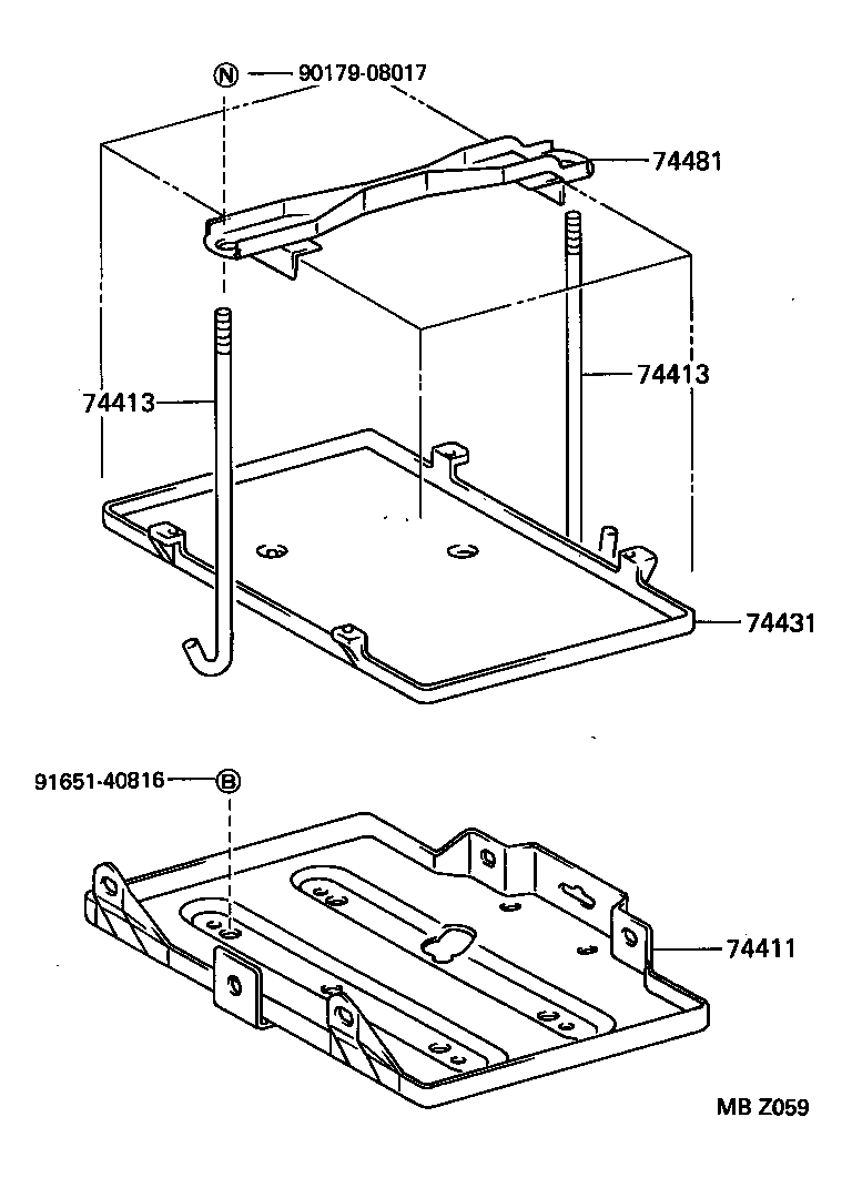 74404-90F00 CLAMP, BATTERY HOLD DOWN product image