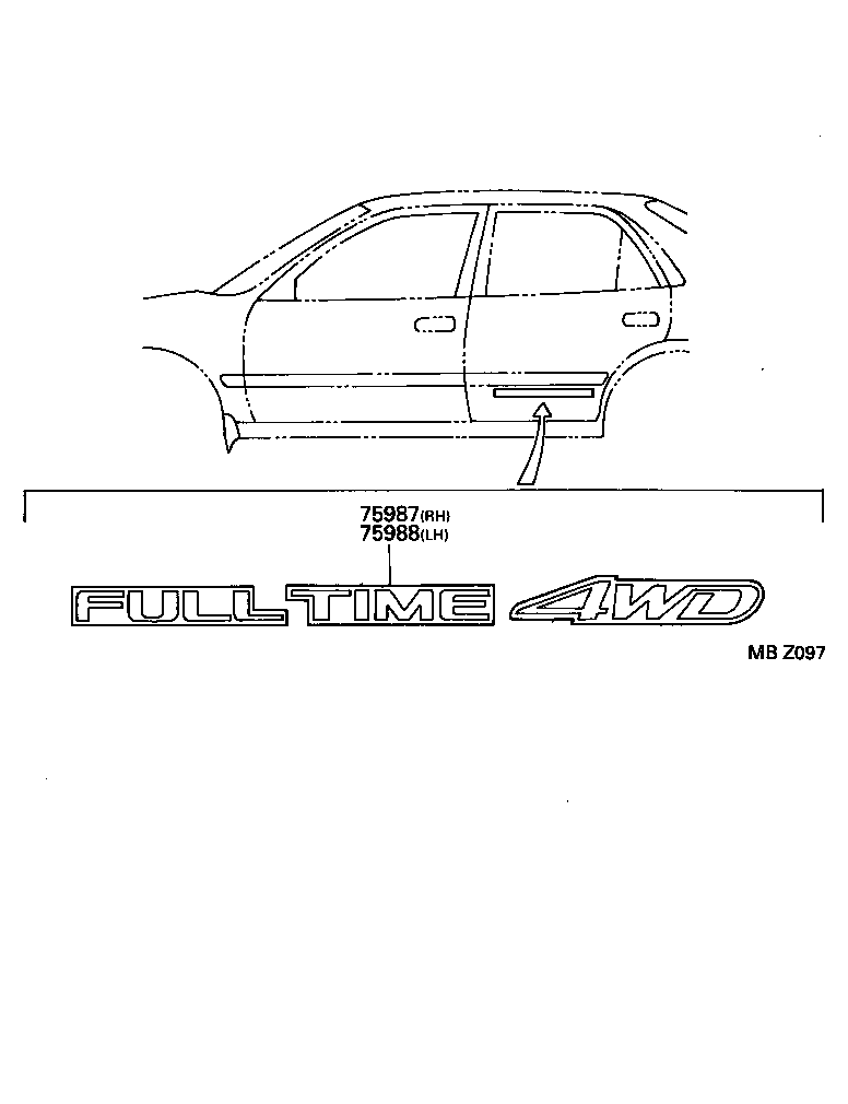 75987-12380-A2 STRIPE, REAR DOOR, LH product image