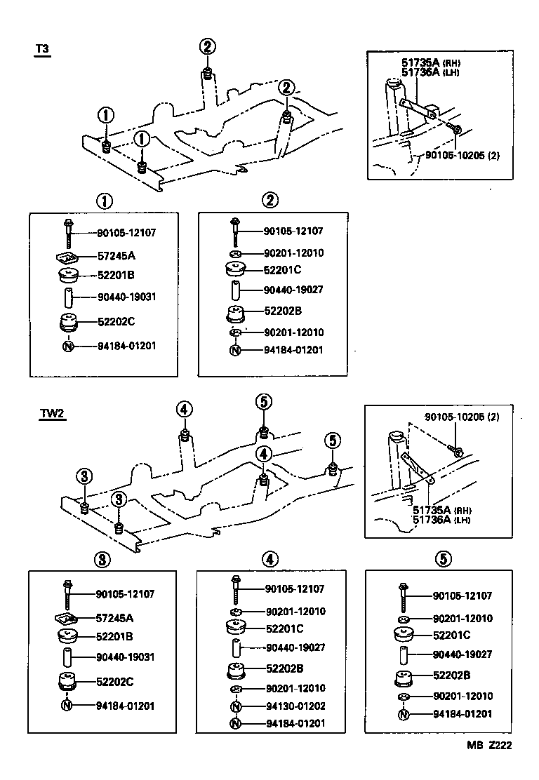 52201-25040 CUSHION SUB-ASSY, CAB FRONT MOUNTING product image